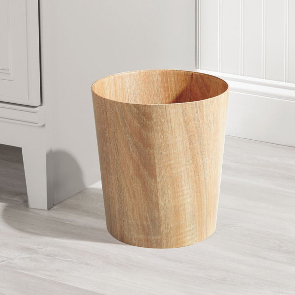 mDesign Bamboo Trash Can Wastebasket, Garbage Container Bin Wayfair